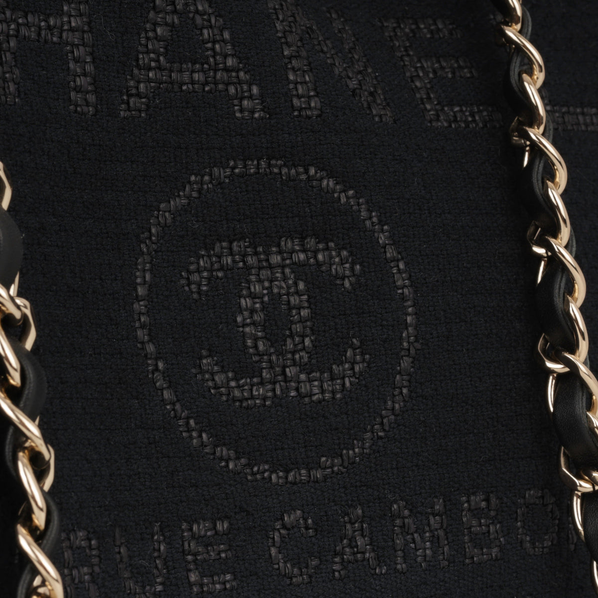 Chanel Small Deauville - Black Mixed Fabrics | Champagne Gold Hardware
