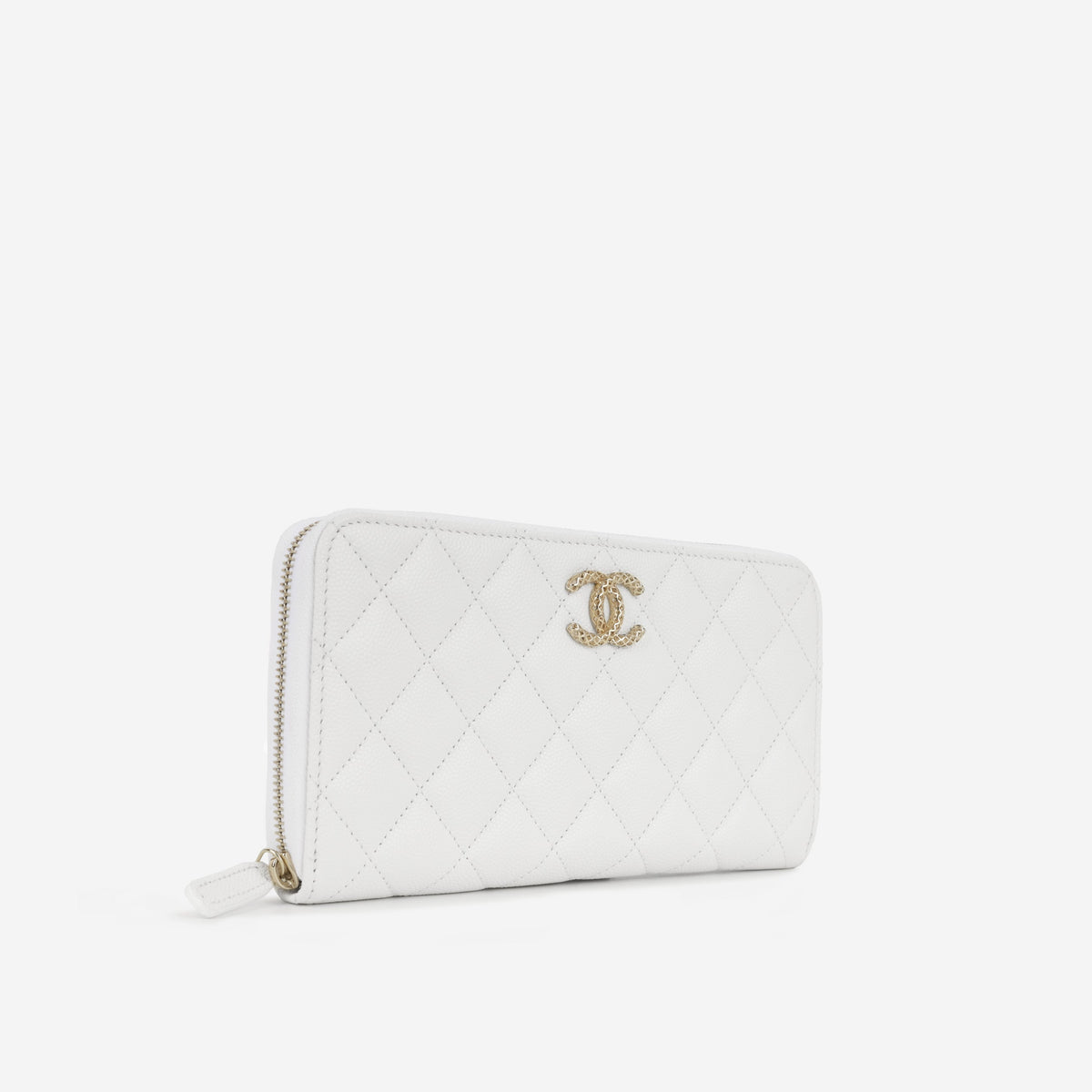 Chanel Zipped Long Wallet | Champagne Gold Hardware