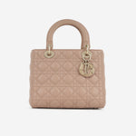 Dior Medium Lady Dior - Blush Lambskin | Champagne Gold Hardware