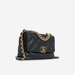 Chanel Small 19Midnight Blue Lambskin | Gold & Silver Hardware
