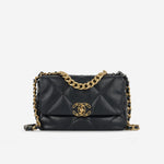 Chanel Small 19Midnight Blue Lambskin | Gold & Silver Hardware