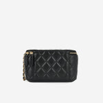 Chanel Small Vanity on Chain Pearl Crush - Black Lambskin | Antique Gold Hardware