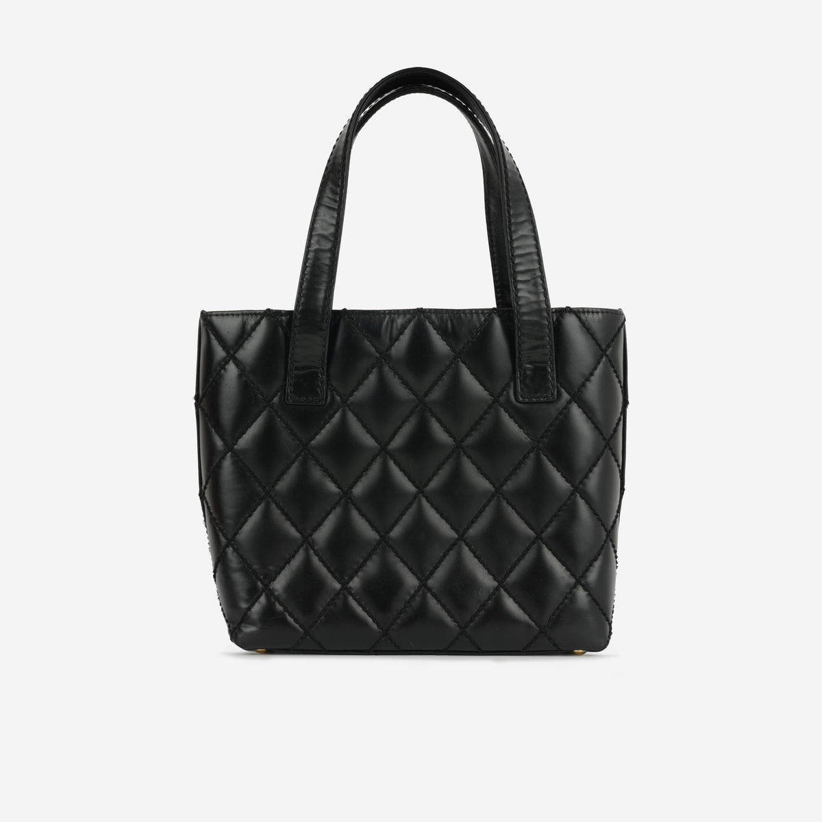 Chanel Small Surpique Stitch Tote | Black Calfskin