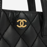 Chanel Small Surpique Stitch Tote | Black Calfskin