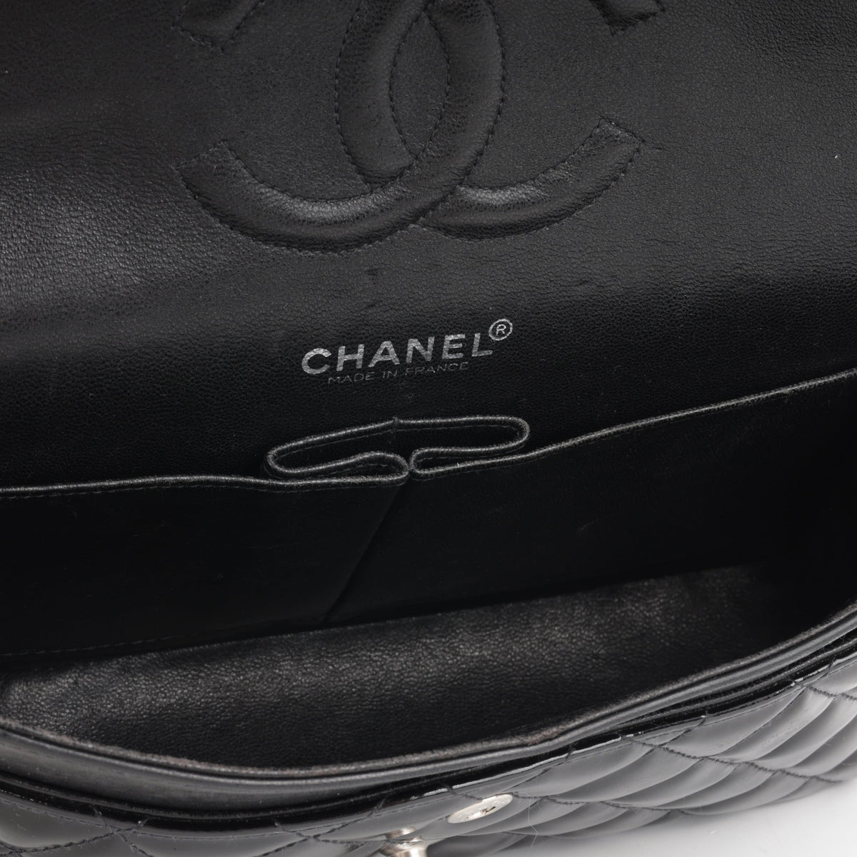 Chanel Medium Classic Flap - Black Patent | Silver hardware