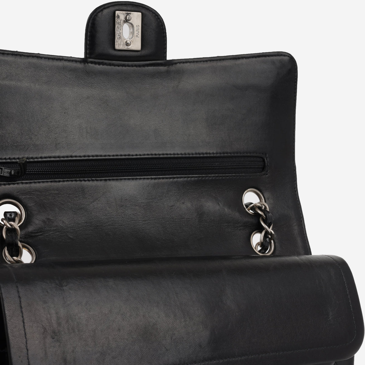 Chanel Medium Classic Flap - Black Patent | Silver hardware