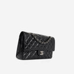 Chanel Medium Classic Flap - Black Patent | Silver hardware