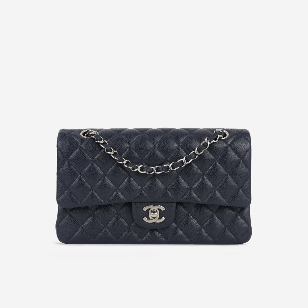 Chanel Medium Classic Flap - Navy Caviar | Silver Hardware