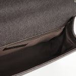 Chanel New Medium Boy Bag - Dark Brown Chevron | Ruthenium Hardware