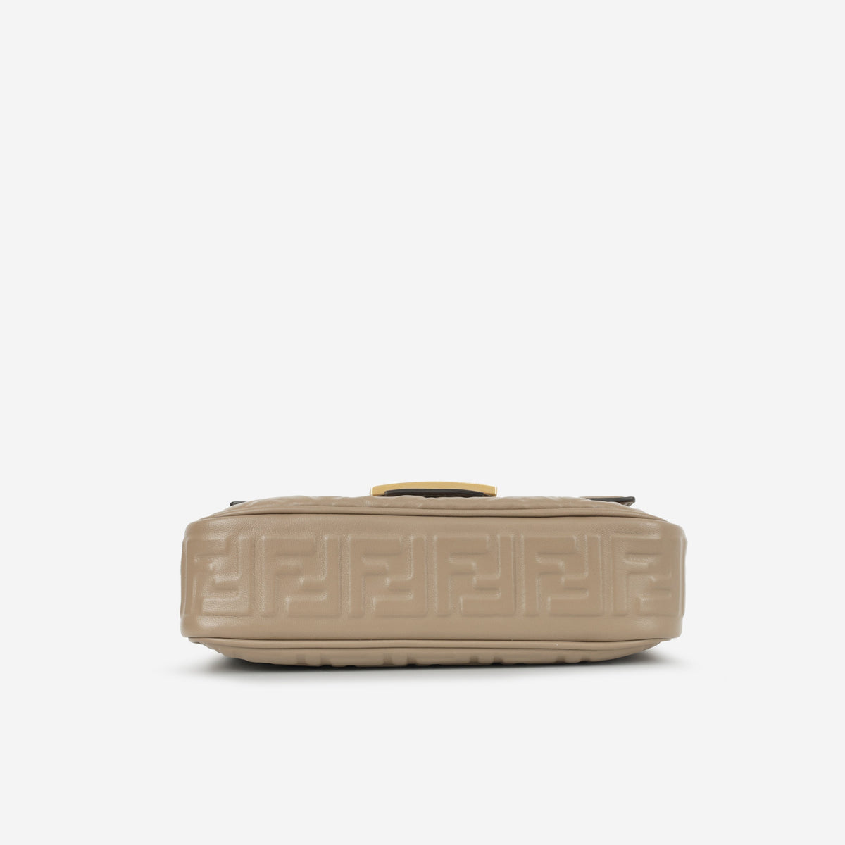 Fendi Midi Chain Baguette - Taupe Calfskin | Gold Hardware