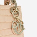 Dior Mini Lady Dior - Blush Pink Alligator | Champagne Gold Hardware with Diamond Beads