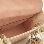 Dior Mini Lady Dior - Blush Pink Alligator | Champagne Gold Hardware with Diamond Beads