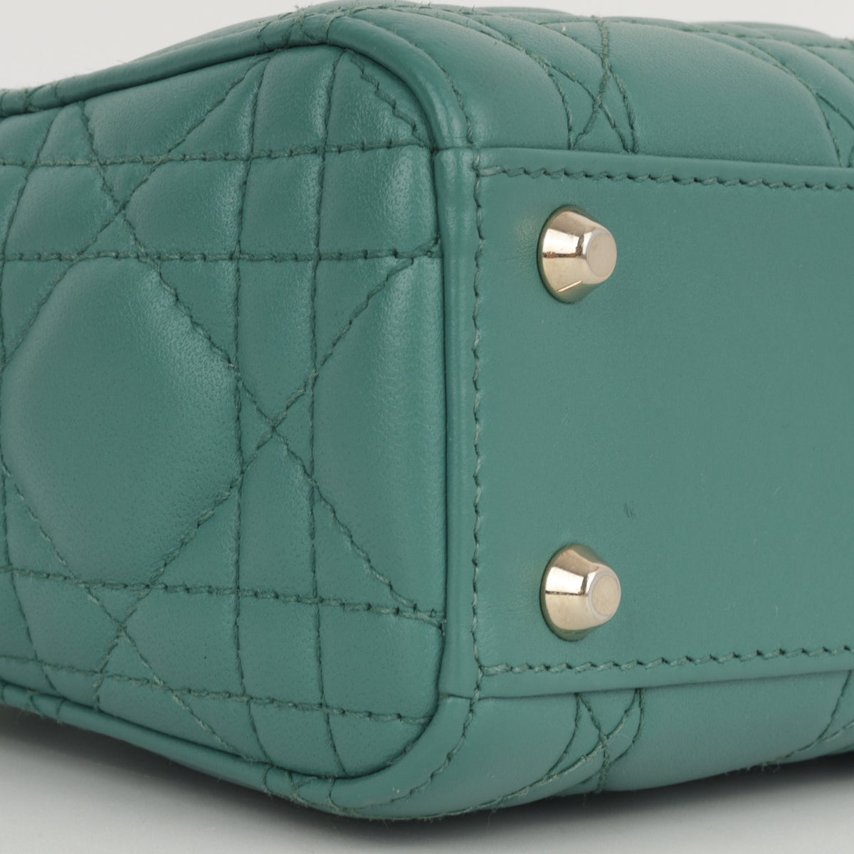 Dior Mini Lady Dior - Teal Lambskin | Champagne Gold Hardware