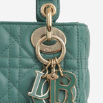 Dior Mini Lady Dior - Teal Lambskin | Champagne Gold Hardware