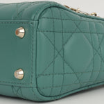 Dior Mini Lady Dior - Teal Lambskin | Champagne Gold Hardware