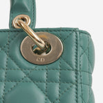 Dior Mini Lady Dior - Teal Lambskin | Champagne Gold Hardware