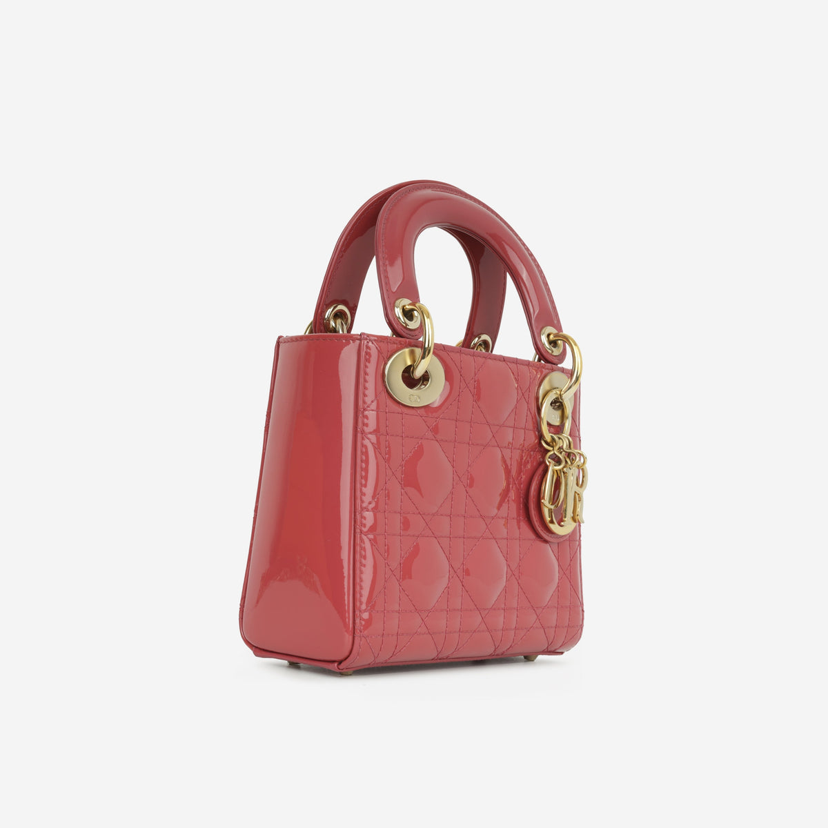 Dior Mini Lady Dior - Rose Pink Patent Lambskin | Champagne Gold Hardware