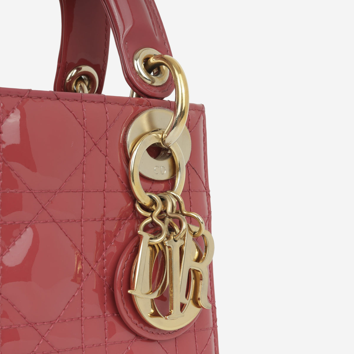 Dior Mini Lady Dior - Rose Pink Patent Lambskin | Champagne Gold Hardware