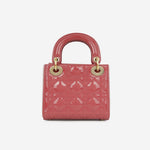 Dior Mini Lady Dior - Rose Pink Patent Lambskin | Champagne Gold Hardware