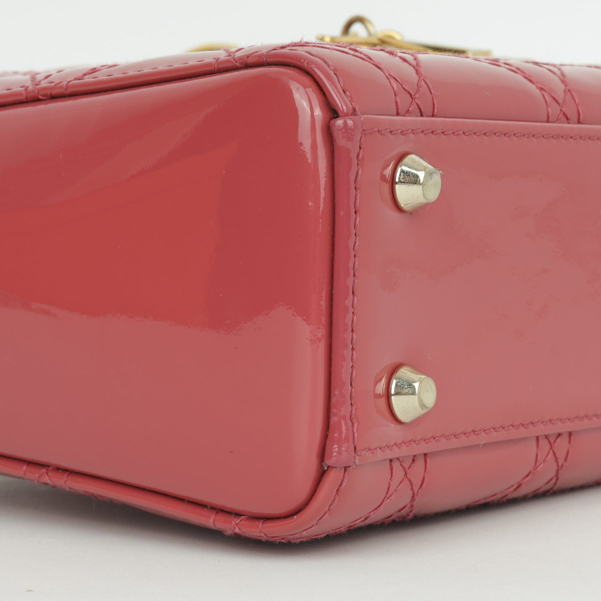 Dior Mini Lady Dior - Rose Pink Patent Lambskin | Champagne Gold Hardware