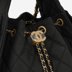 Chanel Small 25 Hobo - Black Coated Canvas | Antique Gold Hardware