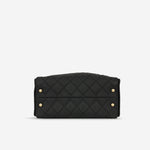 Chanel Small 25 Hobo - Black Coated Canvas | Antique Gold Hardware