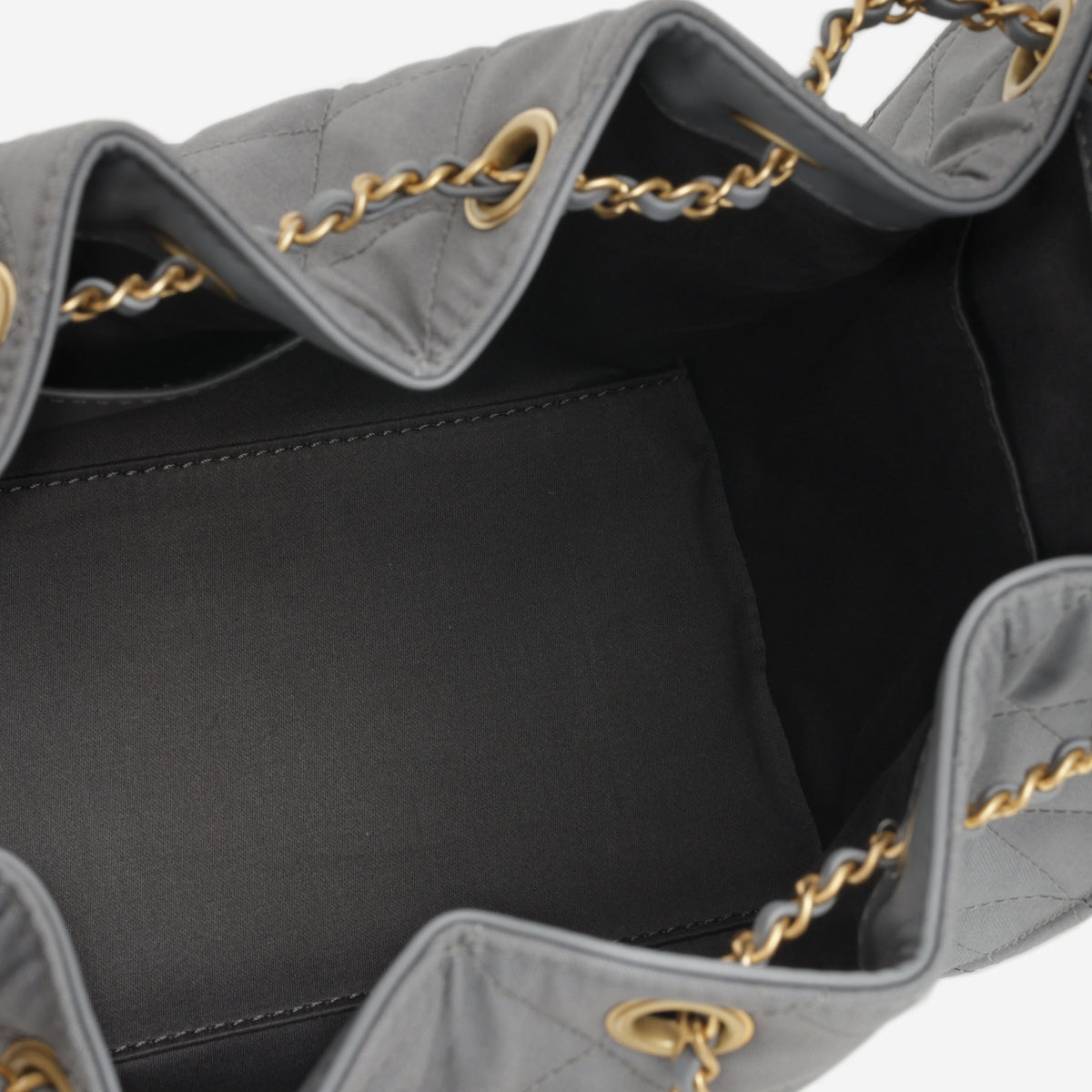 Chanel Small 25 Hobo - Grey Coated Canvas | Antique Gold Hardware