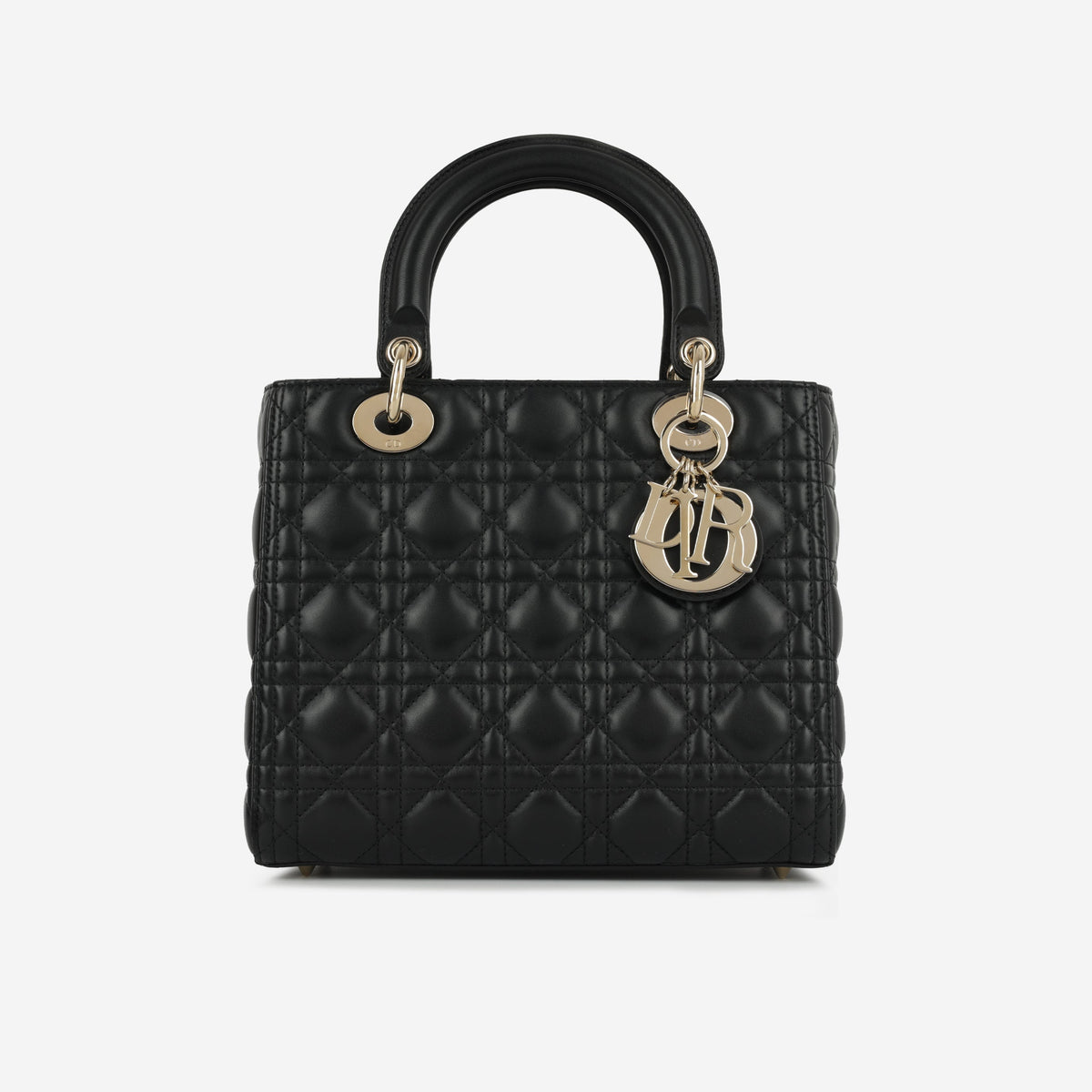 Dior Medium Lady Dior - Black Lambskin | Champagne Gold Hardware