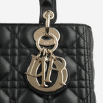 Dior Medium Lady Dior - Black Lambskin | Champagne Gold Hardware