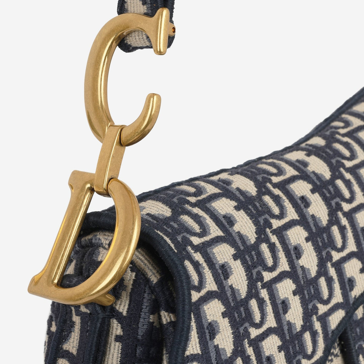 Dior - Medium Saddle Bag - Oblique Canvas GHW - Pre-Loved - 2021