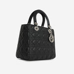 Dior - Lady Dior - Black Cannage Lambskin CGHW - 2020 - Pre-Loved