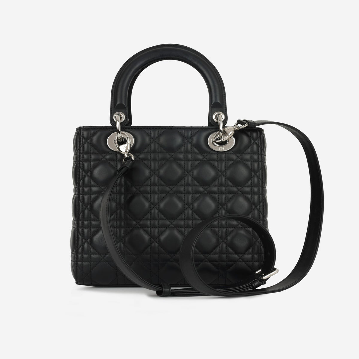 Dior - Lady Dior - Black Cannage Lambskin CGHW - 2020 - Pre-Loved