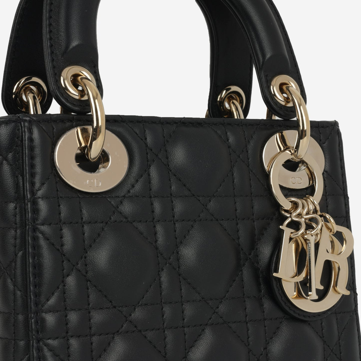 Dior - Mini Lady Dior - Black Lambskin GHW - 2022 - Pre-Loved