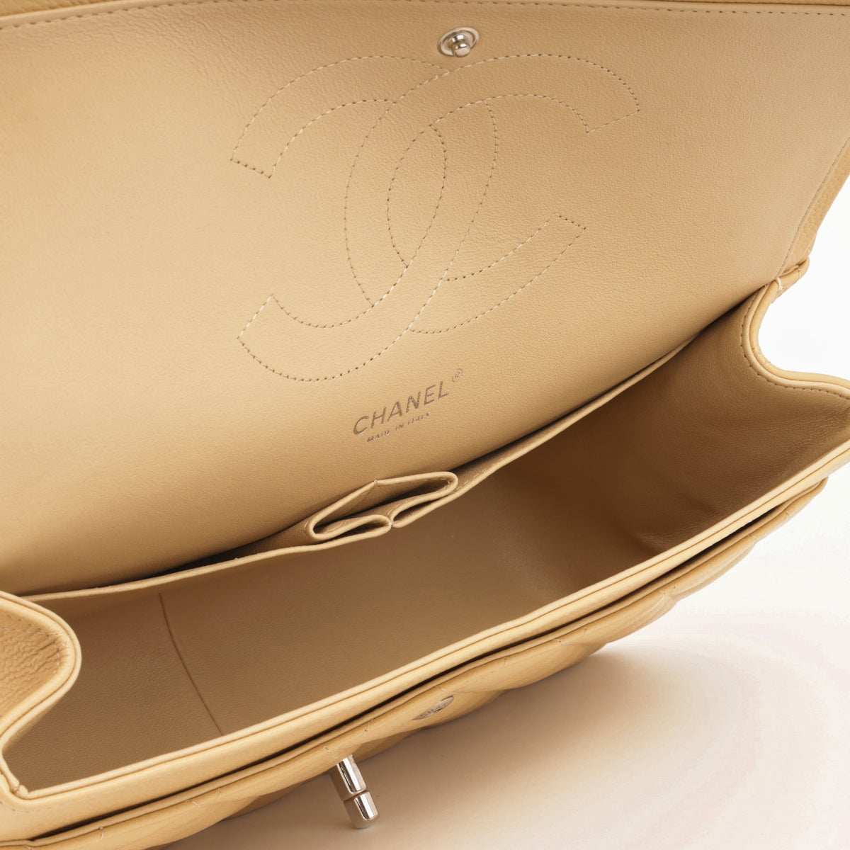 Chanel Classic Jumbo Double Flap - Beige Caviar | Silver Hardware