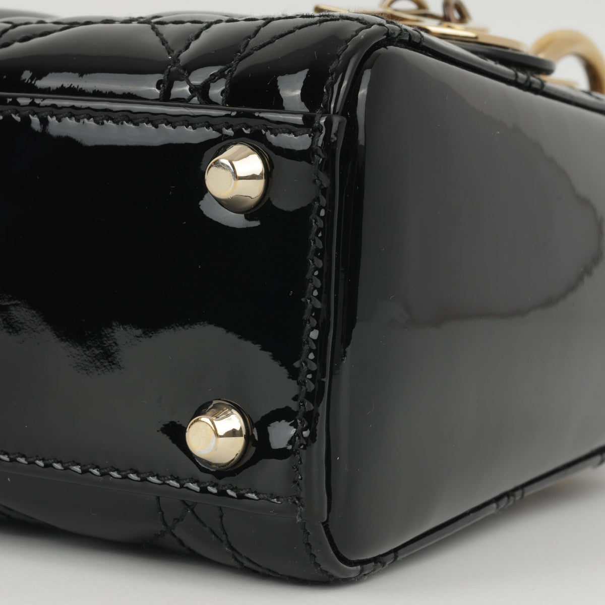 Dior Mini Lady Dior Black Patent | Gold Hardware