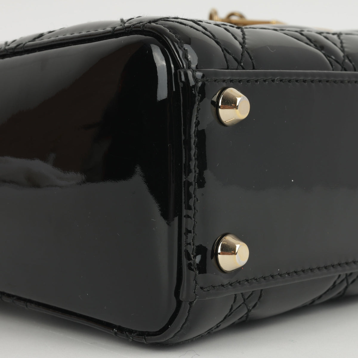 Dior Mini Lady Dior Black Patent | Gold Hardware