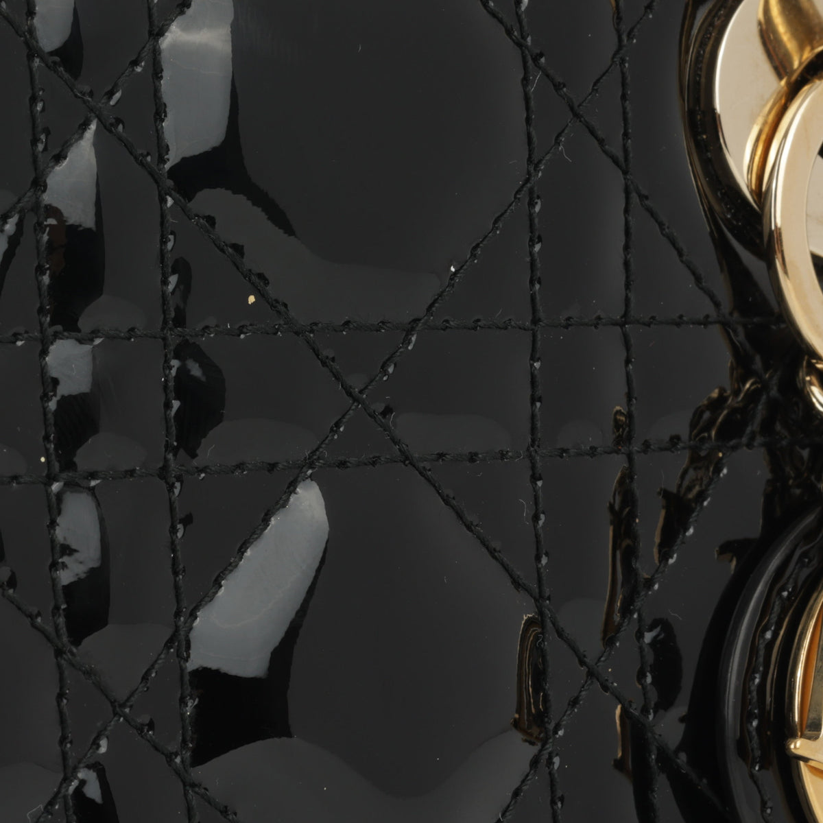 Dior Mini Lady Dior Black Patent | Gold Hardware