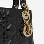 Dior Mini Lady Dior Black Patent | Gold Hardware