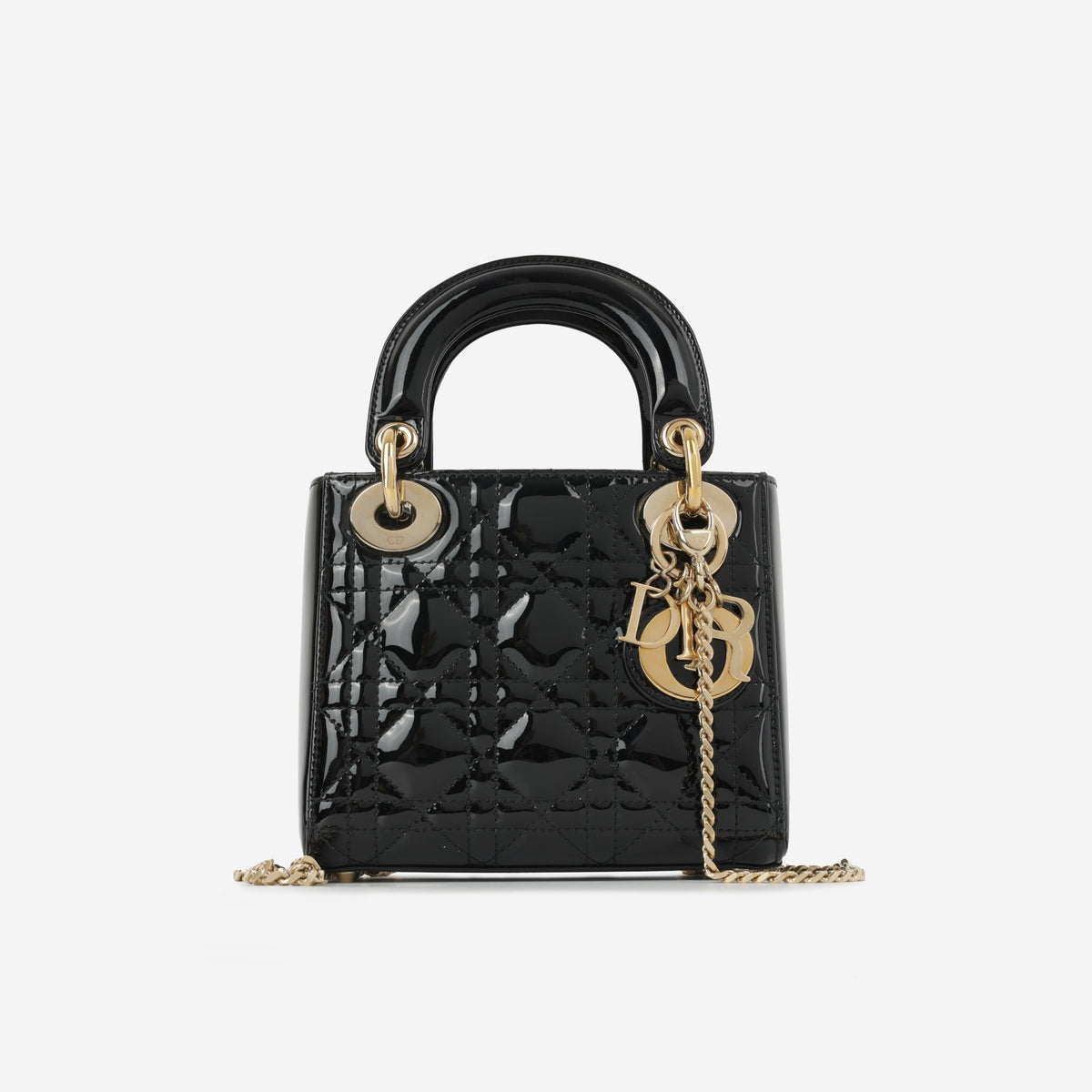 Dior Mini Lady Dior Black Patent | Gold Hardware