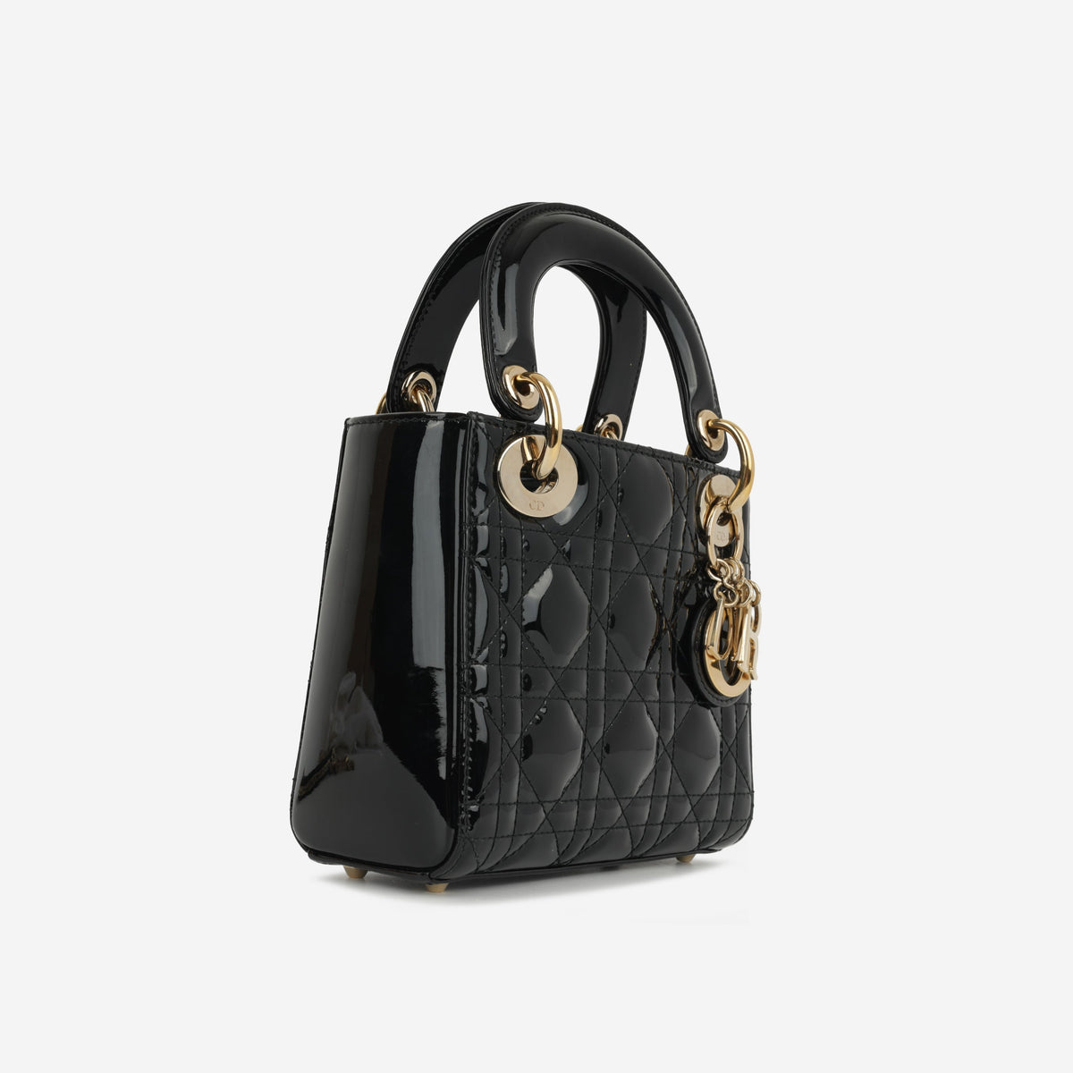 Dior Mini Lady Dior Black Patent | Gold Hardware