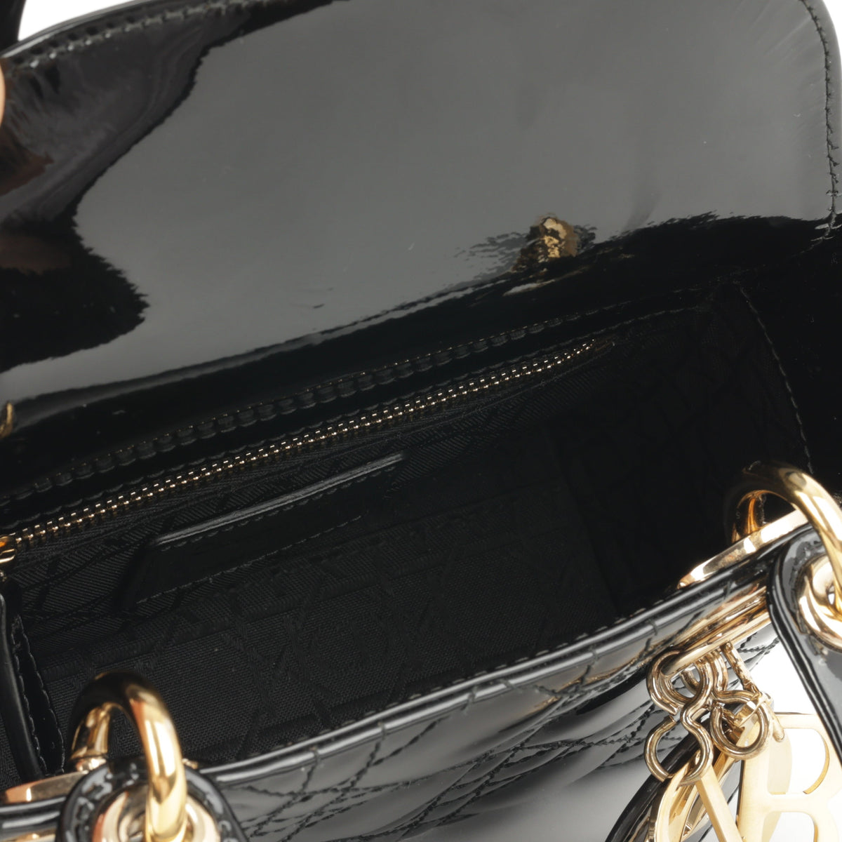 Dior Mini Lady Dior Black Patent | Gold Hardware