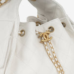 Chanel Small 25 Hobo - White Caviar | Antique Gold Hardware