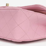 Chanel Small Double Classic Flap - Rose Fonce Caviar | Champagne-Gold Hardware