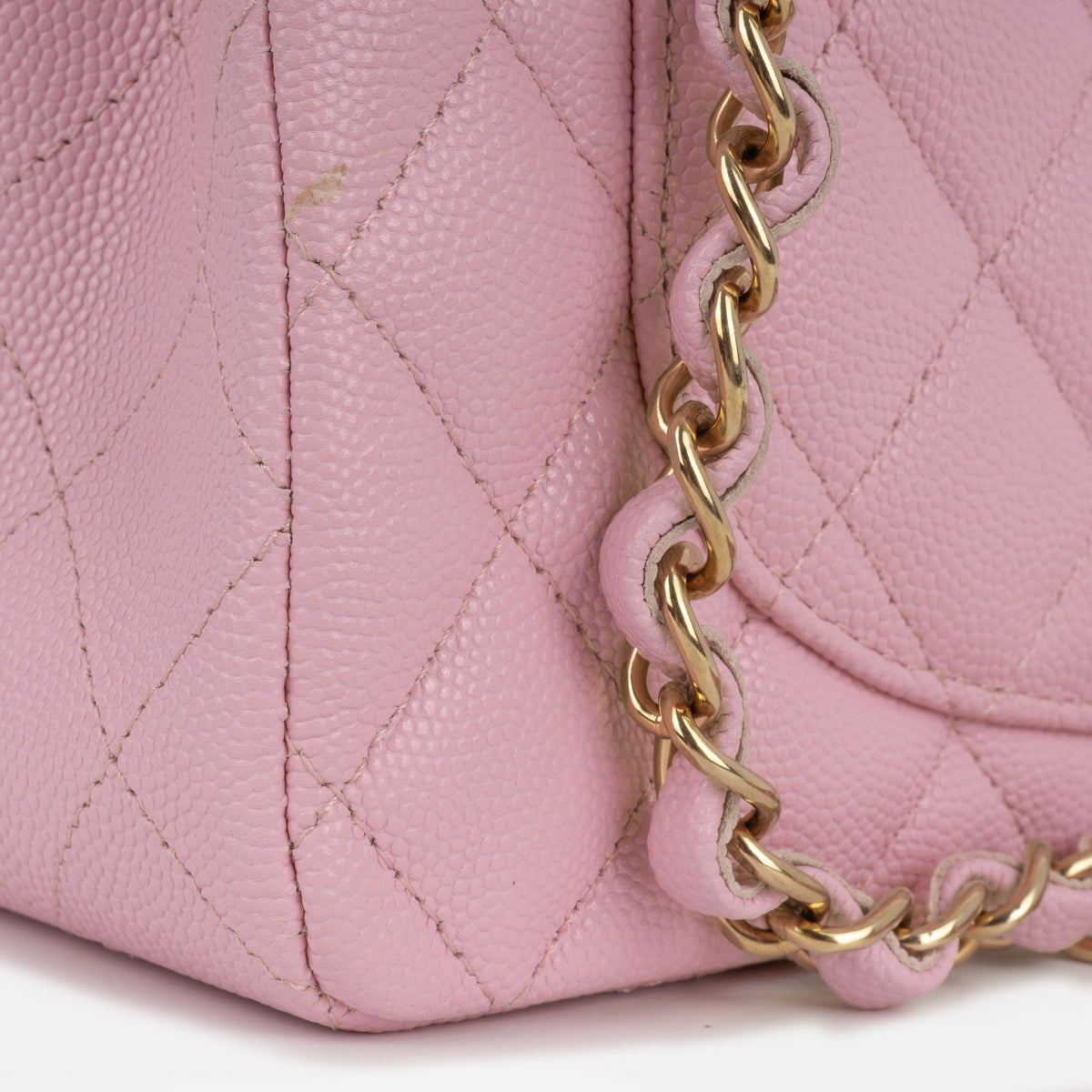 Chanel Small Double Classic Flap - Rose Fonce Caviar | Champagne-Gold Hardware