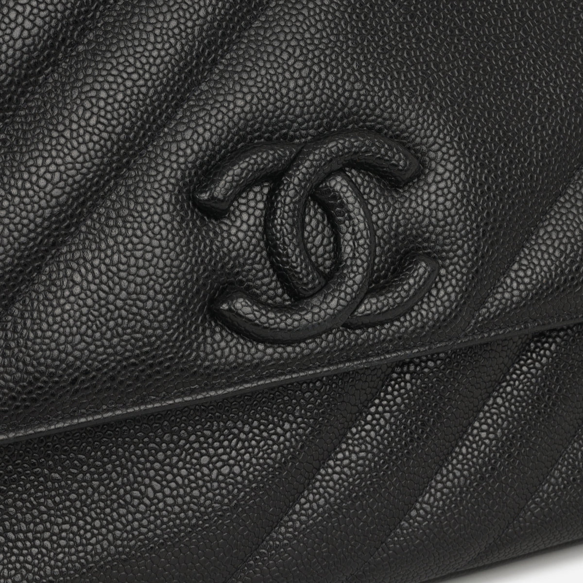 Chanel Vintage Jumbo Diagonal Flap - Black Caviar | Gold Hardware