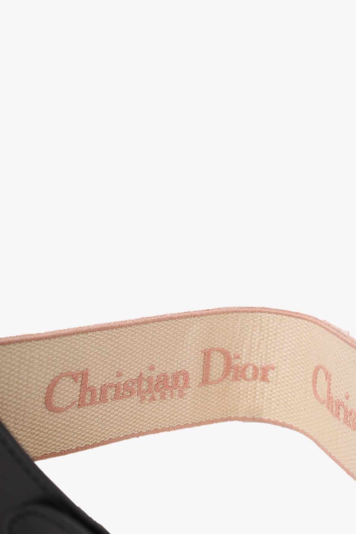 Christian Dior Pink Canvas Woven Logo Embroidered 65MM Belt