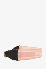 Christian Dior Pink Canvas Woven Logo Embroidered 65MM Belt