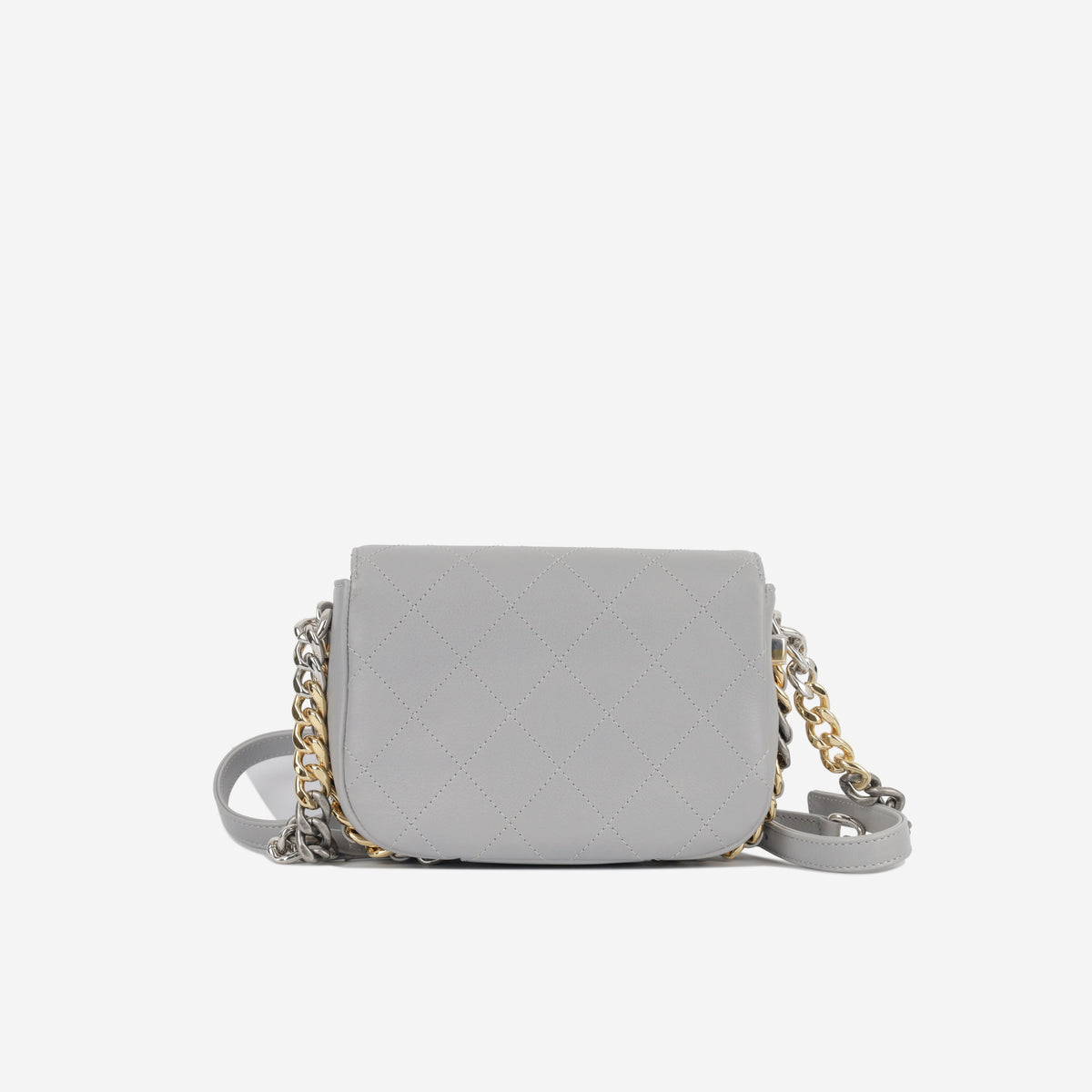 Chanel Seasonal Chain Flap Bag - Grey Calfskin | Gold & Silver Hardware