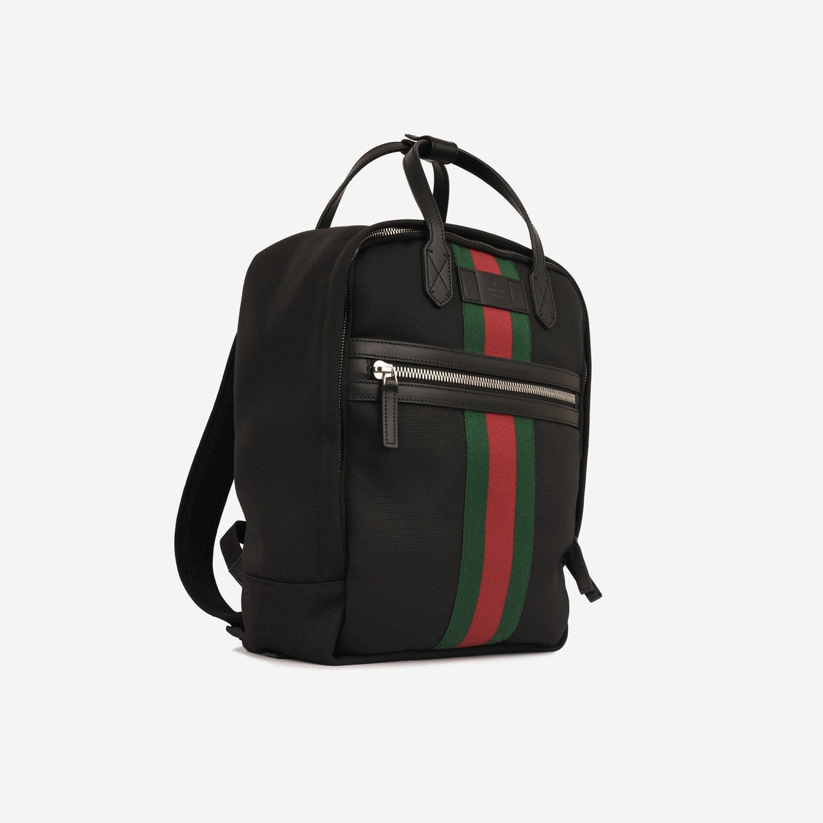 Gucci - Techno Backpack - Black Nylon Red/Green Stripe SHW - Brand New