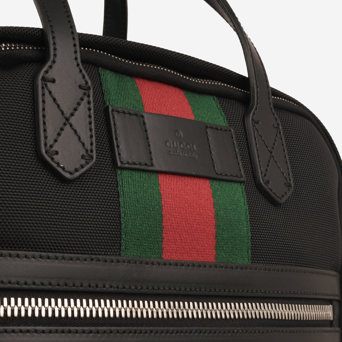 Gucci - Techno Backpack - Black Nylon Red/Green Stripe SHW - Brand New